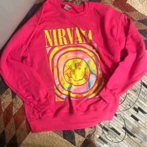 Viral Pink Nirvana Sweatshirt size Large